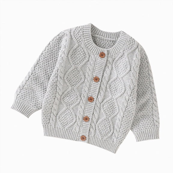 Splozh Boys Cardigan Sweater Kids Button Down Sweaters Casual Fashion Clothes Fall Winter Clothes Sweaters for Boys,Grey,3-6 Months