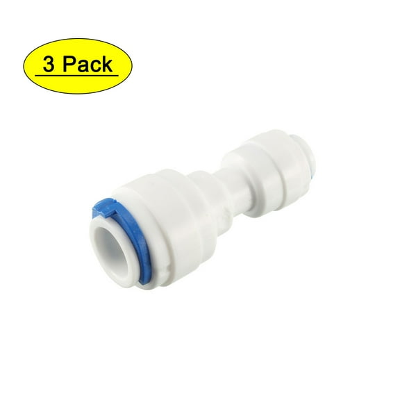 3/8" to 1/4" Tube One Way Push in Water Dispenser Quick Adapter 3pcs