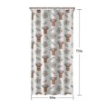 thumbnail image 5 of White Highland Cow Flower Pattern Shower Curtain 36"x72" ,Bathroom Decorative Shower Curtains Set with 12 Hooks,Modern Waterproof Washable Shower Curtain, 5 of 6