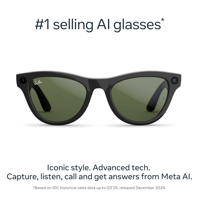 Ray-Ban Meta Skyler (Gen 2) - Shiny Black, Green lenses - Walmart.com