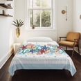 thumbnail image 4 of Sky Blue Ocean Starfish Tapestry for Bedroom Wall Hanging Tapestry, Summer Coastal Coral Conch Ceiling Backdrop Tapestries Poster Blanket Wall Decor for Teens Room Living Room Dorm 39" x 59", 4 of 8