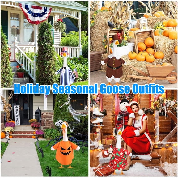 JASKFLY Porch Goose Outfits Spring Summer Cool Clothing Hawaiian Bikinis Set for Big White Goose Home Decoration Bikini Style(Blue)