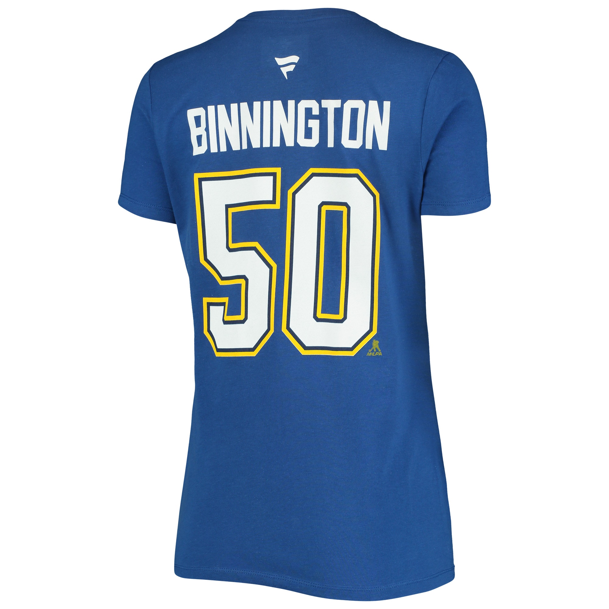 Women's Fanatics Branded Jordan Binnington Blue St. Louis Blues Team Authentic Stack Name & Number V-Neck T-Shirt - image 3 of 3