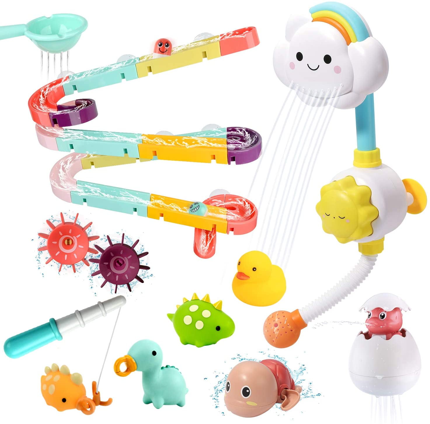Bath Toy Bathtub Toy with Shower and Floating Squirting Toys, Fishing
