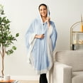 thumbnail image 4 of PAVILIA Wearable Blanket for Adult Women, Cozy Plush Fleece Blanket Poncho Cape with Hood, Super Soft Shawl, Angel Wrap Throw for Office, Light Blue, 4 of 10