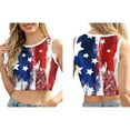 thumbnail image 2 of Color Cosplayer American USA Flag Crop Tank Tops for Women T Shirt Patriotic 4th of July Vest Tops B298-1004 L, 2 of 5