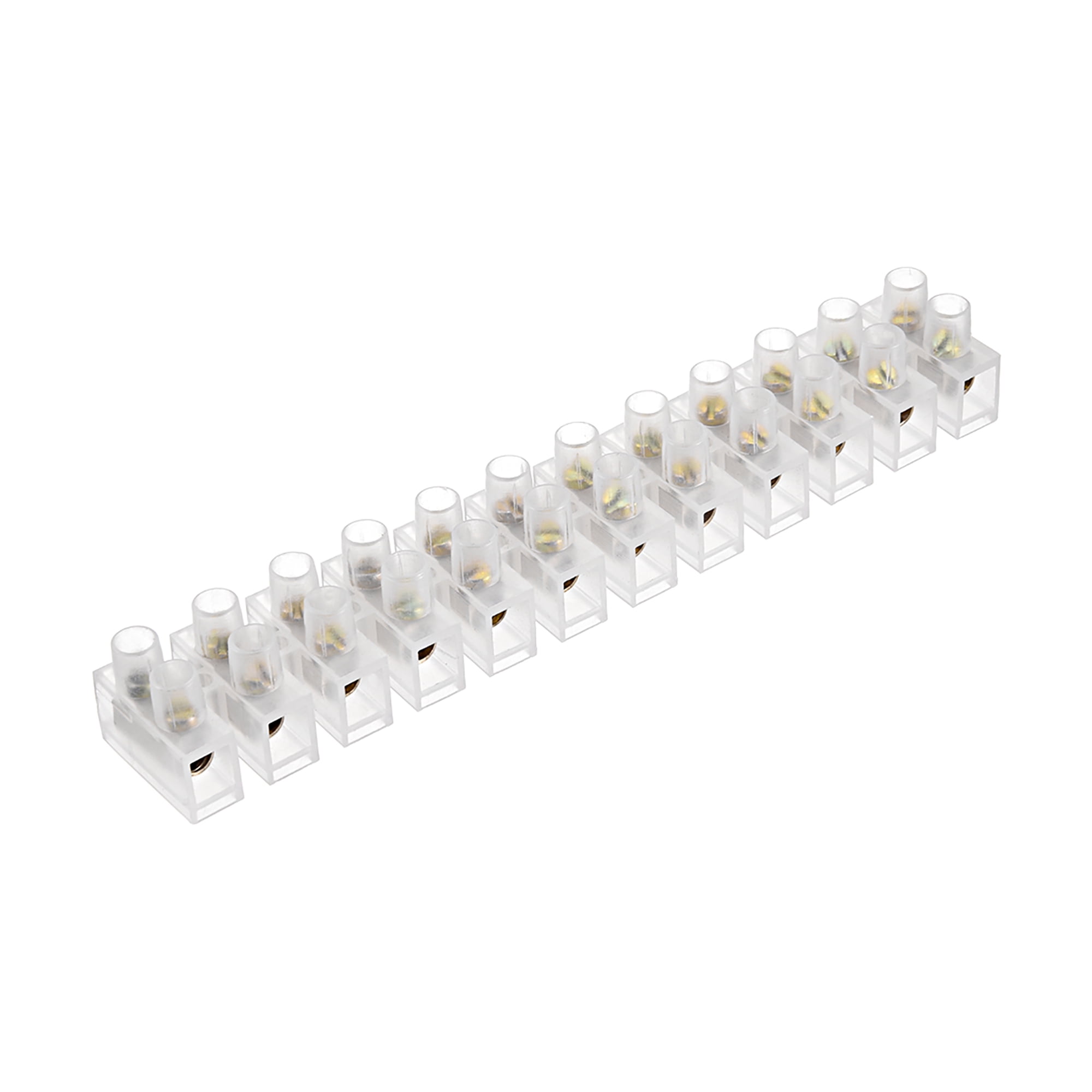 uxcell Terminal Strip Screw Terminal Barrier Block 10A 12 Position Dual Row Type U Wire Connector 4pcs