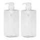 thumbnail image 1 of EeaseMX 2 botellas de gel de ducha de 600 ml, de plástico, rellenables con bomba, para champú y líquido, para el baño (transparentes)., 1 of 7