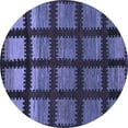 thumbnail image 1 of Ahgly Company Machine Washable Indoor Round Abstract Blue Modern Area Rugs, 3' Round, 1 of 4