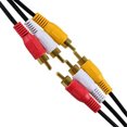 thumbnail image 5 of Cable (5 FT) 2RCA Male to 3RCA Male Stereo Audio Cable, Composite Audio [Right/Left] 3 RCA Plug M/M Connector Yellow,Red and White for A/V Reciever, Amplifier, Projector, Home Theater, 5 of 5