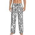 thumbnail image 2 of Kdxio Hand Drawn Snake Print Men's Sleep Pajama Pant Lounge Pants with Pockets, 2 of 8
