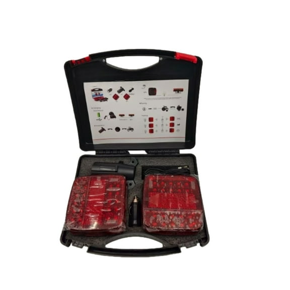 IP67 Waterproof Wireless Trailer Lights Kit – Magnetic LED Tow Lights for Truck, RV, Boat – Rechargeable Towing Light Set with 2.4GHz 7-Pin Transmitter, No-Wire Brake Turn Signal Lamps (1 set-2pcs)