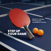 GEWO CS Energy Carbon Pre-Assembled Table Tennis Racket, ITTF Approved Ping Pong Paddle, Carbon Blade, 1.8 mm Sponge, Flared Handle