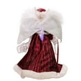 thumbnail image 5 of Kurt Adler 12-Inch White, Silver and Burgundy Angel Tree Topper with Fiberoptic LED Lights, 5 of 10