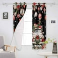 thumbnail image 3 of Hokiten Black Christmas Blackout Curtains | Light Blocking Print Window Curtains, Snowman Truck Xmas Balls Snowflake Thermal Insulated Window Drapes for Living Room Kitchen (2 Panels, 104"W x 90"L), 3 of 7