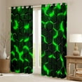 thumbnail image 2 of Manfei Neon Green Honeycomb Black Out Curtains, Abstract Geometric Curtains Pack of 2 (42x63 Each), Teens Boys Girls Kids Bedroom Curtains, Curtains Blackout Home Decor, 2 of 6