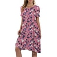 thumbnail image 5 of Women's Summer Casual Midi Dress Beach Short Sleeve Dresses with Pockets, 5 of 6