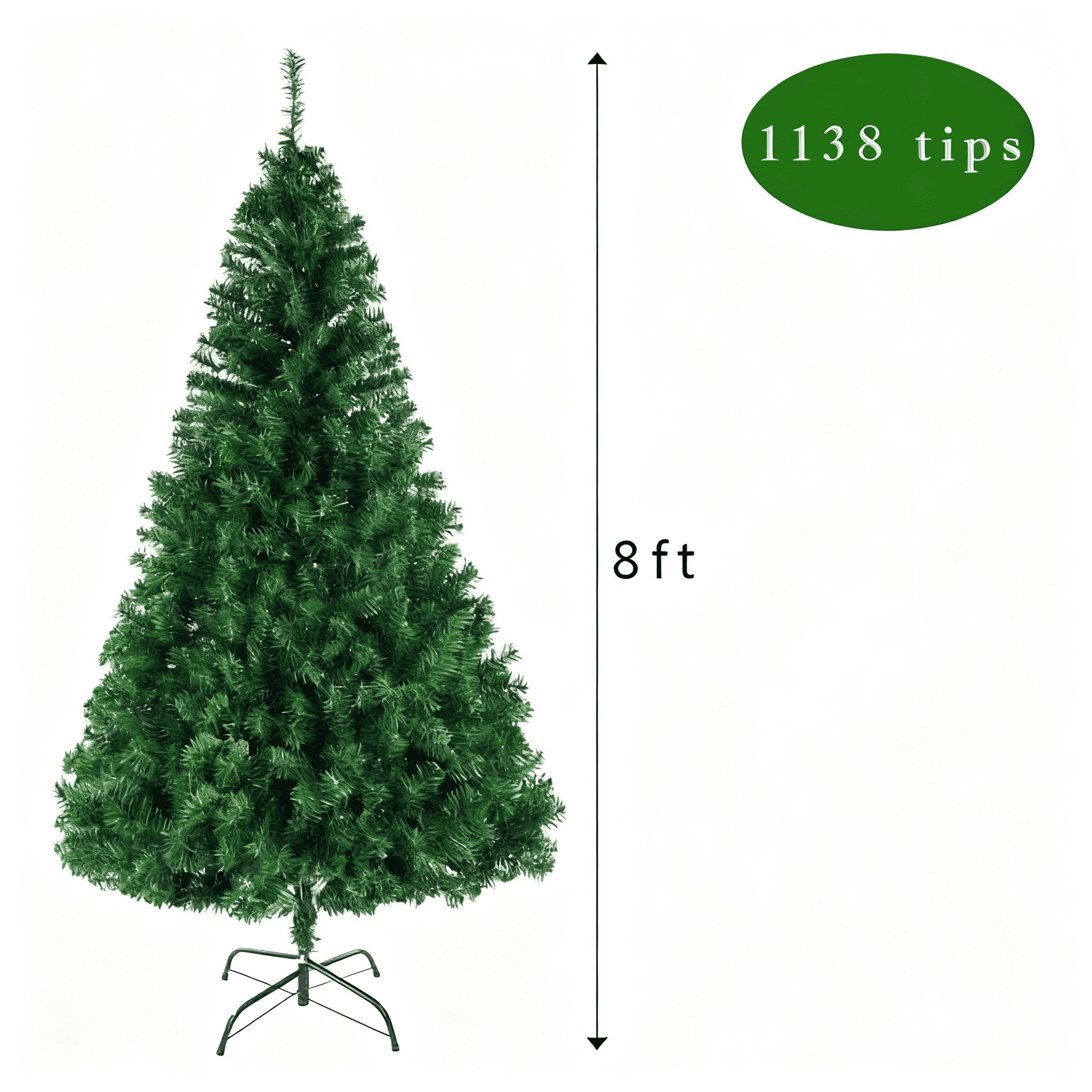 8FT Artificial Christmas Tree (Light Green) - Superior PVC, Durable, Holiday Centerpiece for Home/Living Room/Large Spaces