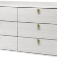 thumbnail image 2 of Cos 58 Inch Modern Wood Dresser with 6 Drawers Metal Handles White Gold, 2 of 6