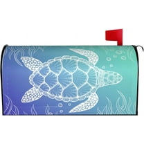 Sea Turtle Mailbox Cover Magnetic Ocean Theme Mailbox Wraps Post Box Cover Décor 21x18 in