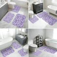 thumbnail image 5 of Paisley and Floral White Pattern Bathroom Rug Set 3 Piece,Non-Slip Bath Mat Set with U-Shaped Contour and Runner Soft Absorbent Washable, 5 of 5