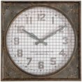 thumbnail image 1 of Uttermost Entrepôt Fer MDF Horloge Murale avec Gril en Rouille Marbrée Brun/blanc, 1 of 5