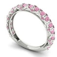 thumbnail image 2 of 3.13 ct Brilliant Round Cut Simulated Pink Diamond 14k White Gold Eternity Band SZ 6.25, 2 of 6