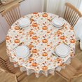 thumbnail image 1 of Round Tablecloth Fall Pumpkin Leaf Autumn 60 Inch Table Cover for Dining Polyester Cloth with Scalloped Edges Stain Resistance Kitchen Picnic Party Restaurant Decoration, 1 of 5