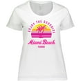 thumbnail image 3 of Inktastic Summer Enjoy the Sunshine Miami Beach Florida in Pink Women's Plus Size T-Shirt, 3 of 5