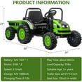 thumbnail image 3 of Historyli 12V Electric Ride on Tractor with RC Dump Trailer, 35w Dual Motors, Parent Remote Control, Safety Belt & LED Lights,Ride on Toys for Ages 37+ Months,Green, 3 of 8