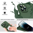 thumbnail image 3 of Liquid Silicone Case for iPhone 14 Pro Max - [Camera All-Round Protection] [Soft Microfiber Lining Anti-Scratch] 4 Layer Full Covered Shockproof Gel Rubber Phone Case Cover, 6.7", Green, 3 of 15