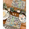 thumbnail image 4 of Easter Placemats Set of 4, Gnome Eggs Bunny Tulip Placemat for Dining Table Decorations, Black Buffalo Plaid Place Mats, Spring Table Mats for Kitchen Dinner Seasonal Holiday Party Decor, 4 of 6