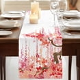 thumbnail image 3 of Table Runners 70 Inches Long Dress Scarves, Red Orange Cherry Blossoms Farmhouse Coffee/Dining/Kitchen Table Decor, Holiday Table Runner, Spring Weeping Leaves Watercolor 13x70 Inch, 3 of 9
