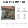 thumbnail image 5 of FUMJ  Funny Animal Cat Throw Pillow Cover The Cute cat is Holding an Umbrella in one paw and Fruit ice Cream in Other Decorative Pillow Case Cushion Cover Decor, 5 of 5