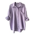 thumbnail image 4 of Yunliwuli Women Summer Clothes Set Solid Color Pleated Long Sleeve Shirt and Casual Drawstring High Waist Shorts Clubwear, 4 of 6