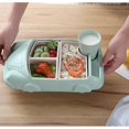 thumbnail image 5 of Platos para niños, suministros de alimentación para bebés, vajilla irrompible para niños (verde) Afortunado Sencillez, 5 of 5