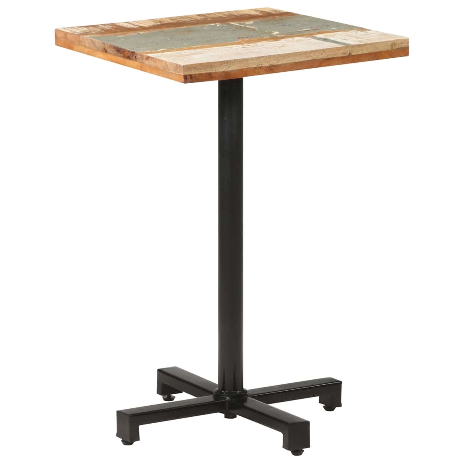 Dcenta Bistro Table Reclaimed Wood Tabletop Bar Table with Iron Base