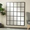 thumbnail image 3 of DecMode Contemporary Squre Wood Window Shaped Wall Mirror, 56"W x 44"H with Distressed Brass Colored Frame, 3 of 15
