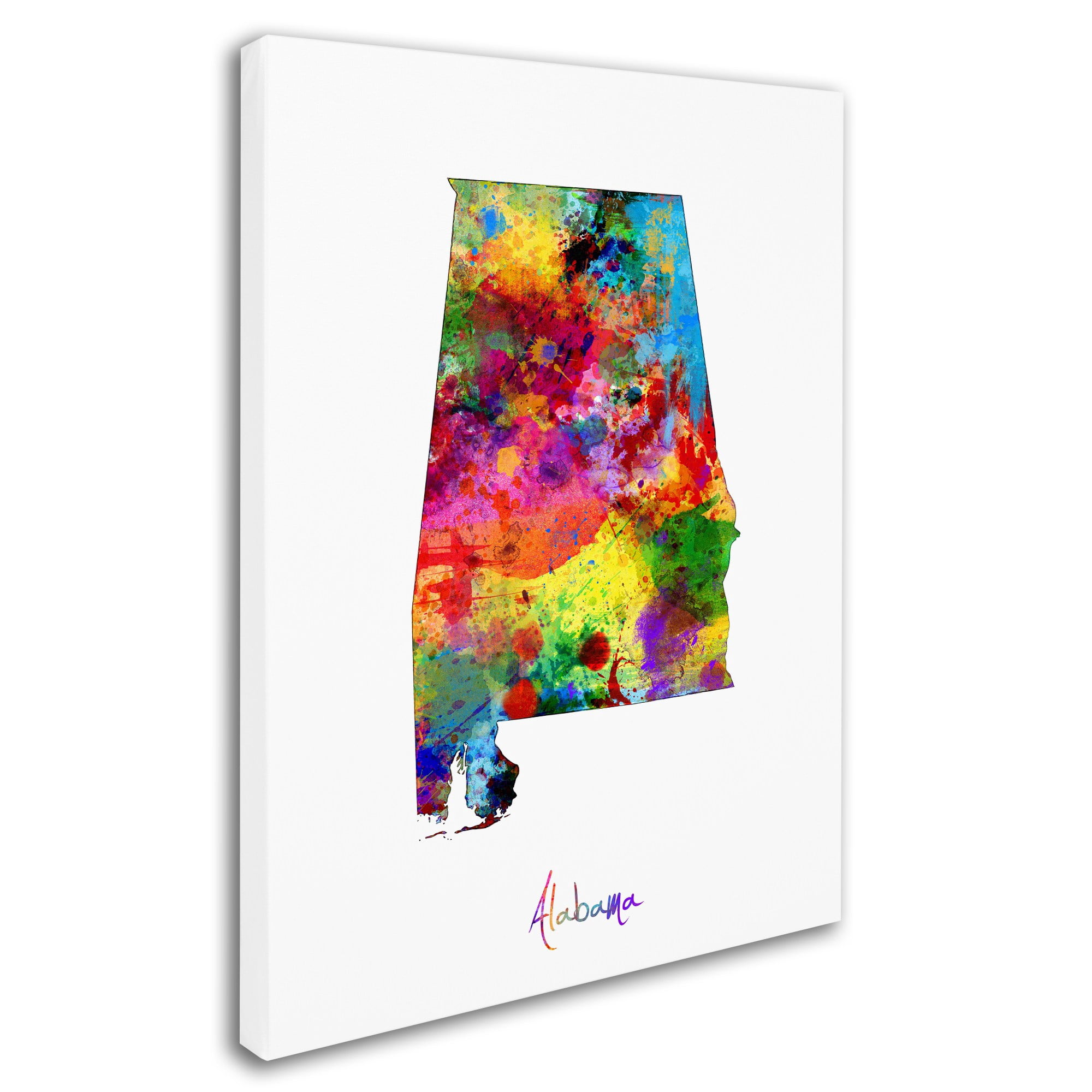 Trademark Fine Art "Alabama Map" Canvas Art by Michael Tompsett