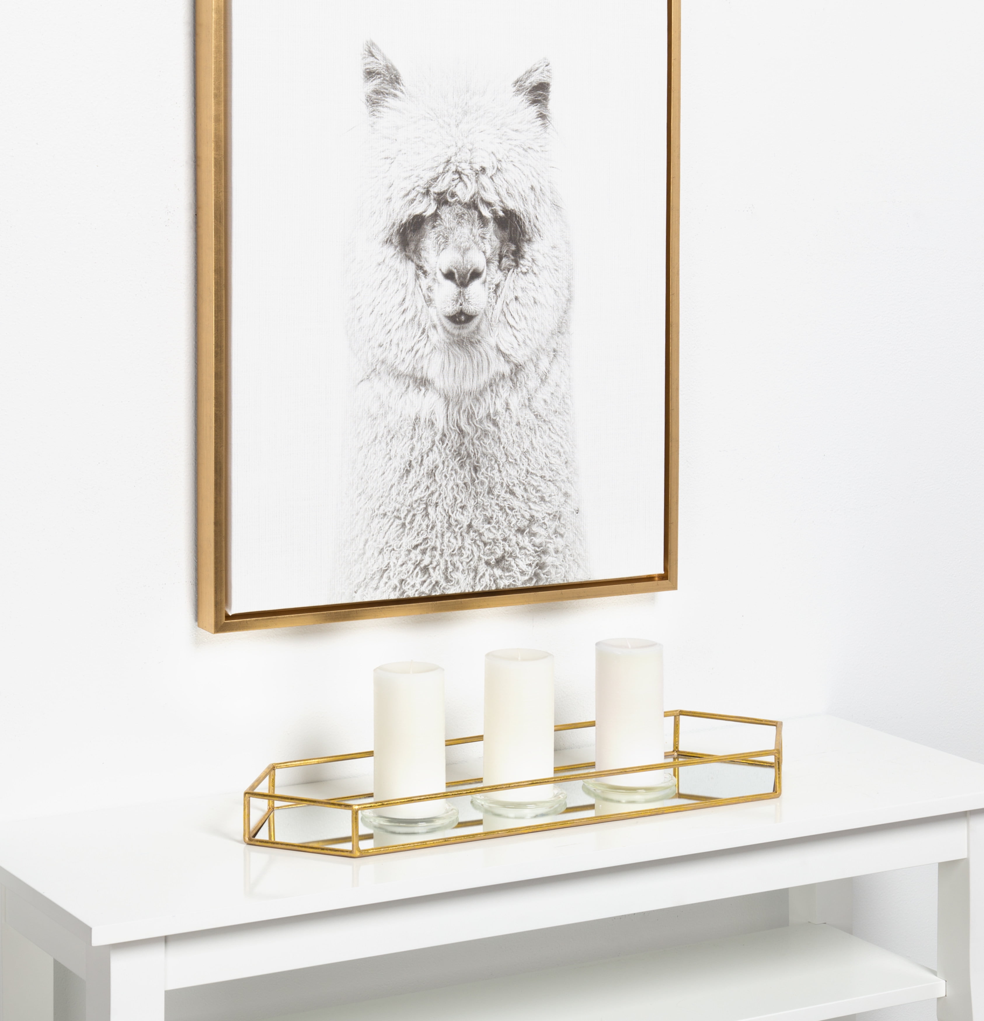 Kate and Laurel Felicia Trough Mirrored Tray, Gold