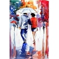 thumbnail image 2 of Kovacs, Anna Brigite 17x24 White Modern Wood Framed Museum Art Print Titled - Walk in the Rain I, 2 of 4