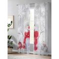 thumbnail image 4 of Christmas Snowman Sheer Curtains 108 Inch Long 2 Panels, Xmas Ball Grey Winter Snowflake Scenery Light Filtering Rod Pocket Semi Sheer Curtains, Sheer Voile Drapes for Living Room Bedroom, 52"x108", 4 of 5