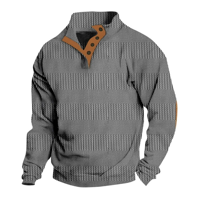 Styesk Mens Shirts Man Leisure Solid Color Hoodless Weave Keep Warm Head Cover Long Sleeves Sweater