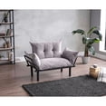 thumbnail image 3 of Lightweight and Stylish - Gray Metal Futon Love Seat Ideal for Apartment Living, 3 of 4