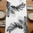 thumbnail image 5 of Table Runners 72 Inches Long Dress Scarves, Grey Black Leaves Farmhouse Kitchen/Dining Table Runner, Coffee Tablerunners, Summer Botanical Watercolor Leaf 14x72 Inch, 5 of 9