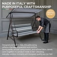 thumbnail image 3 of Made in Italy SUNJOY Outdoor Porch Swing, 2 Seat Patio Metal Porch Swing Seats with Canopy, 3 of 11
