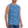 thumbnail image 2 of Uemuo Tennis Pattern Men's Sleeveless T-Shirt,Muscle Athletic Tank Top, Moisture-wicking Quick-dry Breathable Classic Tee Top for Gym Run Outdoor Sports-Small, 2 of 8
