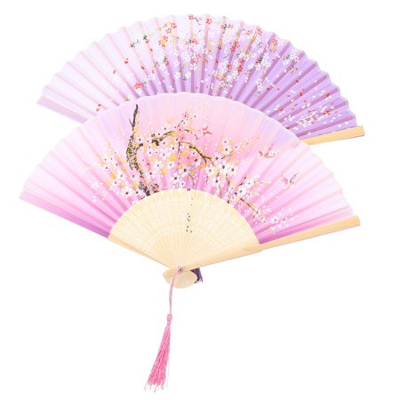 

2Pcs Vintage Folding Fan Retro Hand Fan Handheld Folding Fan Dancing Fan