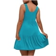 thumbnail image 4 of Womens Plus Size Summer Sundress Sleeveless Tiered Tank Dresses Casual High Waist Dress Curvy Women Outfits Sky Blue, 3XL, 4 of 7