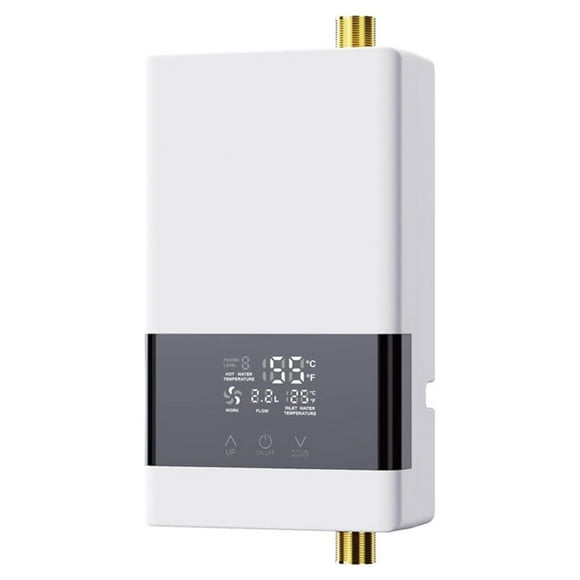 Graflsoa Instant Electric Water Heater - Compact Wall-Mounted Design, 3000W, 110V, Touch & Remote Control, Constant Temperature & Power Modes, White (Vertical)